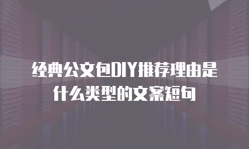 经典公文包DIY推荐理由是什么类型的文案短句