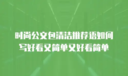时尚公文包清洁推荐语如何写好看又简单又好看简单