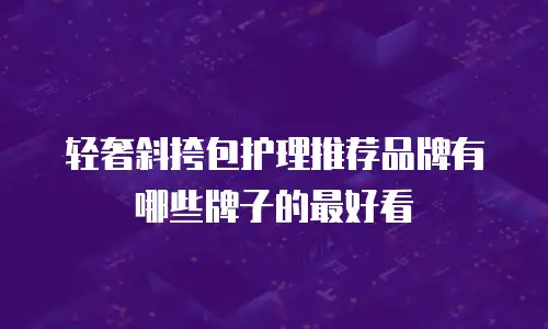 轻奢斜挎包护理推荐品牌有哪些牌子的最好看