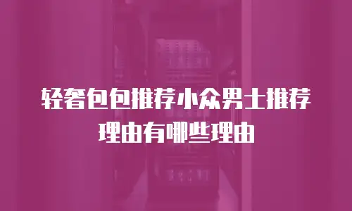 轻奢包包推荐小众男士推荐理由有哪些理由