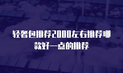 轻奢包推荐2000左右推荐哪款好一点的推荐