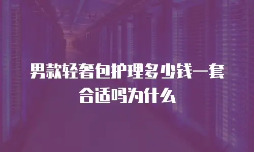 男款轻奢包护理多少钱一套合适吗为什么