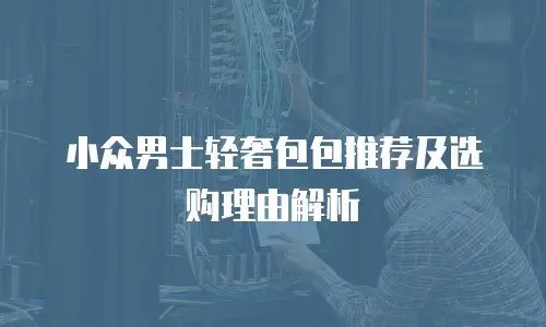 小众男士轻奢包包推荐及选购理由解析