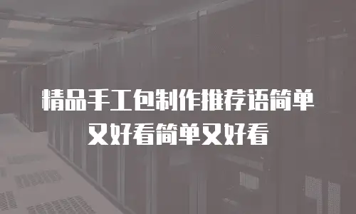 精品手工包制作推荐语简单又好看简单又好看