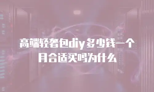 高端轻奢包diy多少钱一个月合适买吗为什么