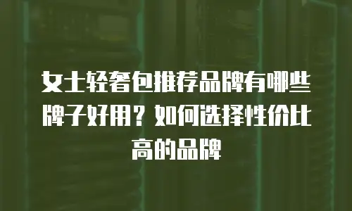 女士轻奢包推荐品牌有哪些牌子好用？如何选择性价比高的品牌