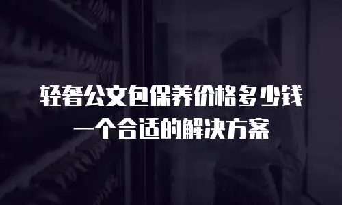轻奢公文包保养价格多少钱一个合适的解决方案