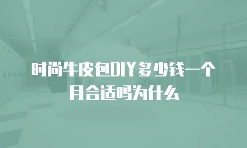 时尚牛皮包DIY多少钱一个月合适吗为什么