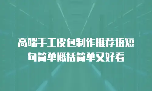 高端手工皮包制作推荐语短句简单概括简单又好看