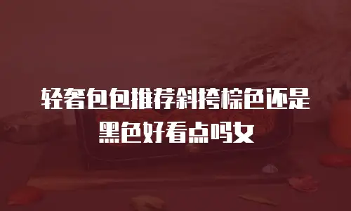 轻奢包包推荐斜挎棕色还是黑色好看点吗女