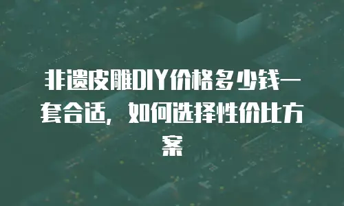 非遗皮雕DIY价格多少钱一套合适，如何选择性价比方案