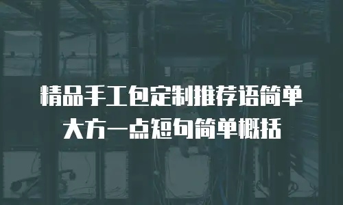 精品手工包定制推荐语简单大方一点短句简单概括