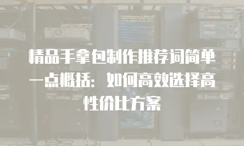 精品手拿包制作推荐词简单一点概括：如何高效选择高性价比方案
