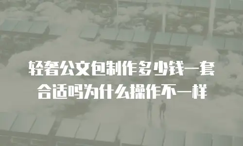 轻奢公文包制作多少钱一套合适吗为什么操作不一样