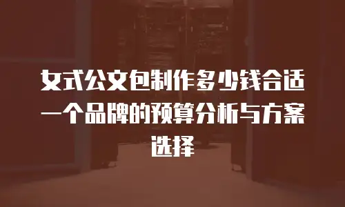 女式公文包制作多少钱合适一个品牌的预算分析与方案选择