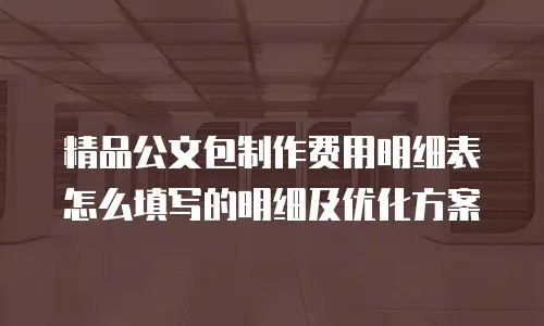 精品公文包制作费用明细表怎么填写的明细及优化方案