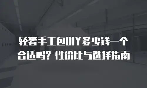 轻奢手工包DIY多少钱一个合适吗？性价比与选择指南