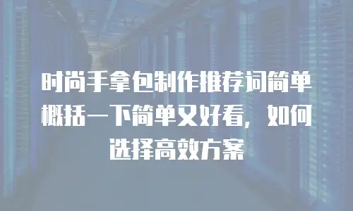 时尚手拿包制作推荐词简单概括一下简单又好看，如何选择高效方案