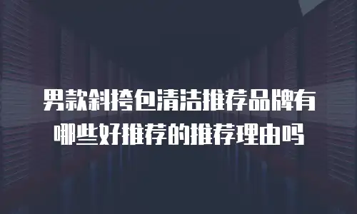 男款斜挎包清洁推荐品牌有哪些好推荐的推荐理由吗