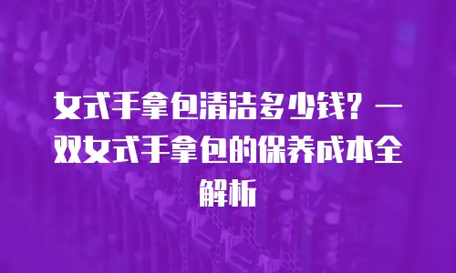 女式手拿包清洁多少钱？一双女式手拿包的保养成本全解析