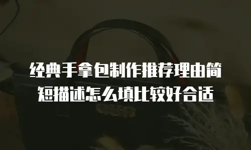 经典手拿包制作推荐理由简短描述怎么填比较好合适