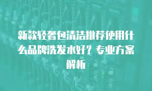 新款轻奢包清洁推荐使用什么品牌洗发水好？专业方案解析