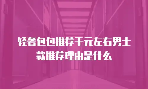 轻奢包包推荐千元左右男士款推荐理由是什么