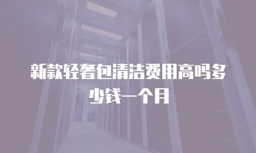 新款轻奢包清洁费用高吗多少钱一个月