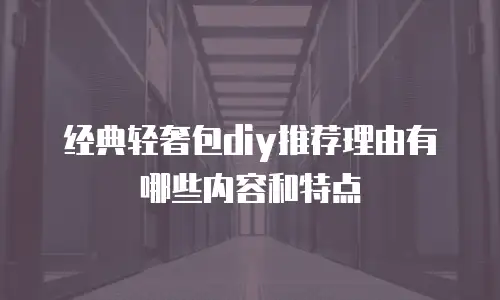经典轻奢包diy推荐理由有哪些内容和特点