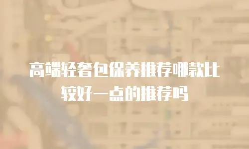 高端轻奢包保养推荐哪款比较好一点的推荐吗