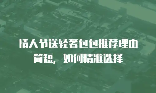 情人节送轻奢包包推荐理由简短，如何精准选择