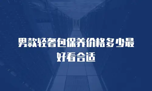 男款轻奢包保养价格多少最好看合适