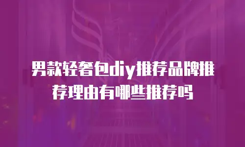 男款轻奢包diy推荐品牌推荐理由有哪些推荐吗