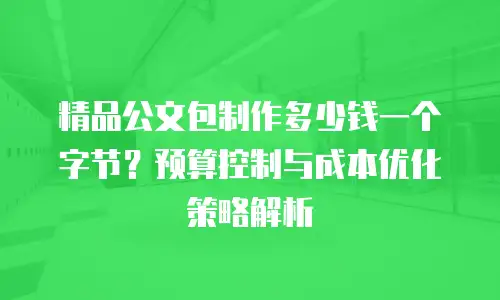 精品公文包制作多少钱一个字节？预算控制与成本优化策略解析