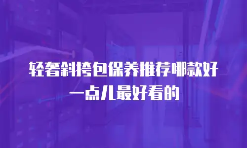 轻奢斜挎包保养推荐哪款好一点儿最好看的