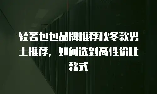 轻奢包包品牌推荐秋冬款男士推荐，如何选到高性价比款式