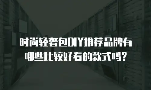 时尚轻奢包DIY推荐品牌有哪些比较好看的款式吗？