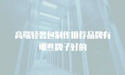 高端轻奢包制作推荐品牌有哪些牌子好的