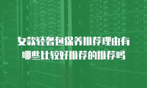 女款轻奢包保养推荐理由有哪些比较好推荐的推荐吗