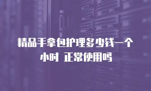 精品手拿包护理多少钱一个小时 正常使用吗