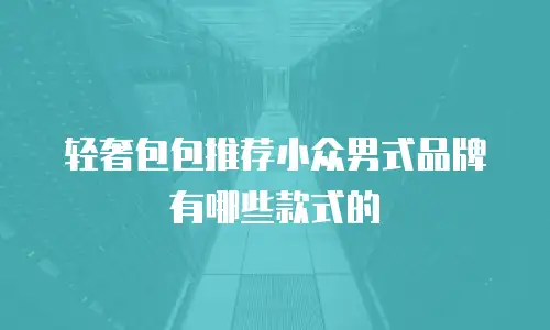 轻奢包包推荐小众男式品牌有哪些款式的