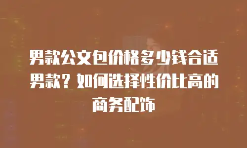 男款公文包价格多少钱合适男款？如何选择性价比高的商务配饰