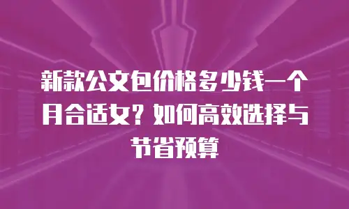 新款公文包价格多少钱一个月合适女？如何高效选择与节省预算