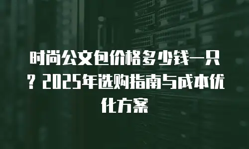 时尚公文包价格多少钱一只？2025年选购指南与成本优化方案