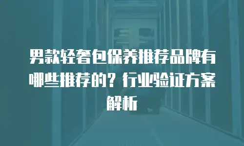 男款轻奢包保养推荐品牌有哪些推荐的？行业验证方案解析