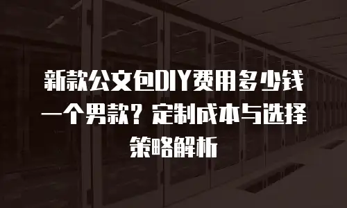 新款公文包DIY费用多少钱一个男款？定制成本与选择策略解析