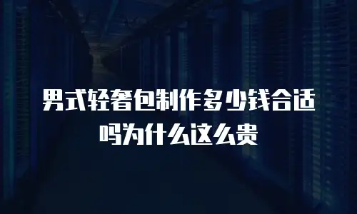 男式轻奢包制作多少钱合适吗为什么这么贵