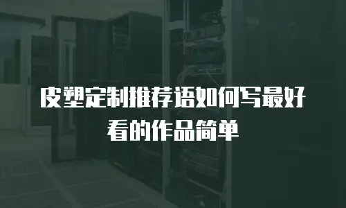 皮塑定制推荐语如何写最好看的作品简单