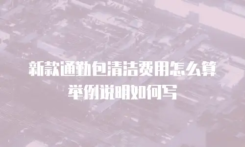 新款通勤包清洁费用怎么算举例说明如何写