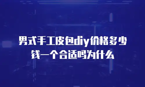 男式手工皮包diy价格多少钱一个合适吗为什么